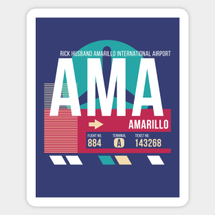 Amarillo, Texas (AMA) Airport Code Baggage Tag Sticker